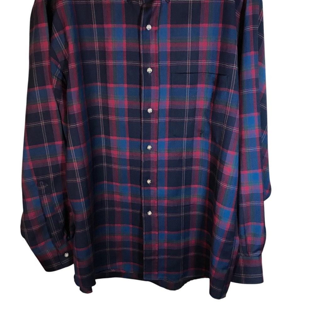 Sir Pendleton pure virgin wool button up shirt men’s XL plaid blue red•FLAW - Picture 10 of 12